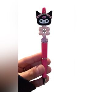 Kuromi Custom Beaded Pen - Comes With One Pen Refill Extra - Handmade